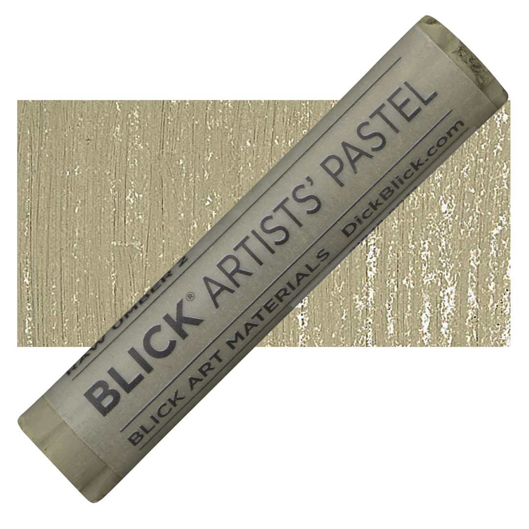 Open in modal - Blick Artists' Soft Pastel - Raw Umber 2 pastel and swatch