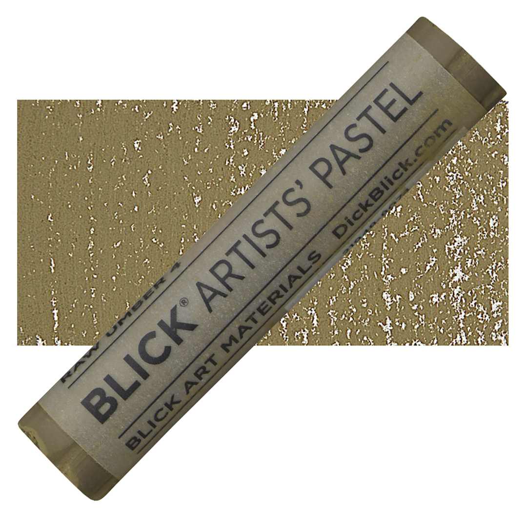 Open in modal - Blick Artists' Soft Pastel - Raw Umber 4 pastel and swatch