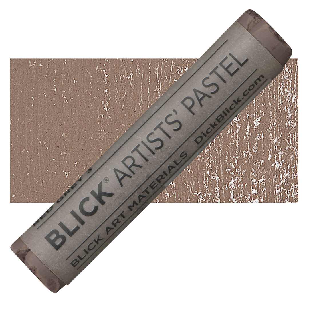 Open in modal - Blick Artists' Soft Pastel - Red Gray 3 pastel and swatch