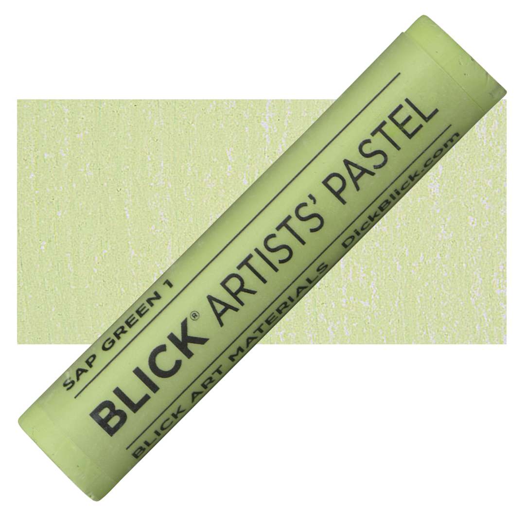 Open in modal - Blick Artists' Soft Pastel - Sap Green 1 pastel and swatch