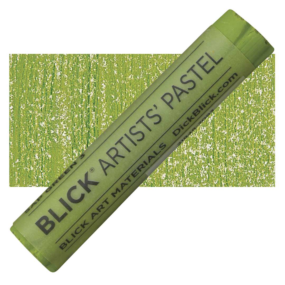 Open in modal - Blick Artists' Soft Pastel - Sap Green 3 pastel and swatch