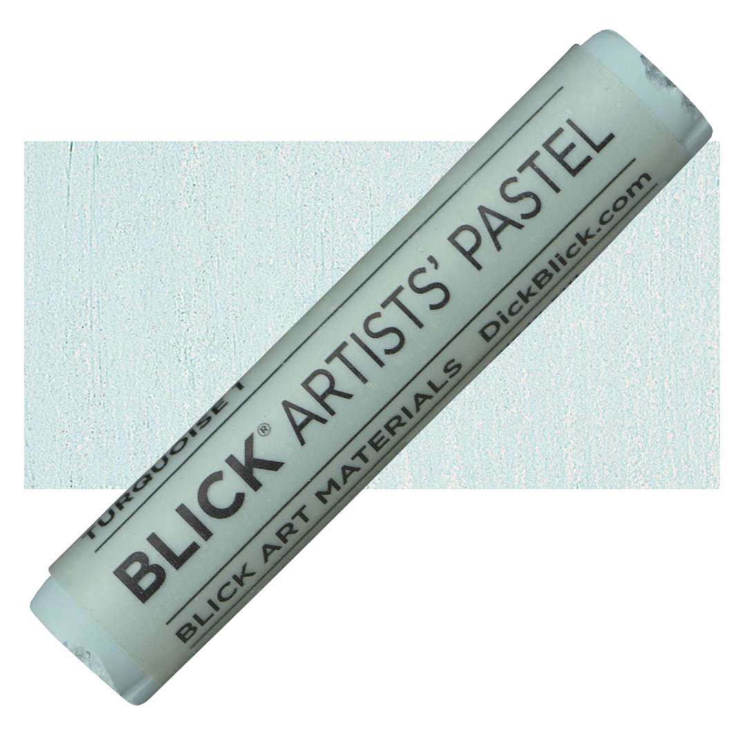 Open in modal - Blick Artists' Soft Pastel - Turquoise 1 pastel and swatch