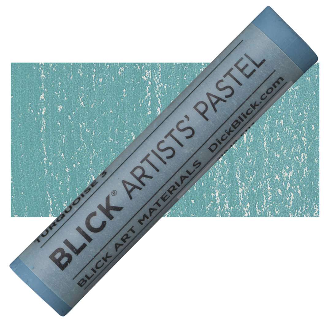 Open in modal - Blick Artists' Soft Pastel - Turquoise 3 pastel and swatch