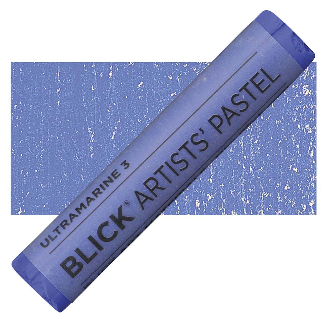 Open in modal - Blick Artists' Soft Pastel - Ultramarine 3 pastel and swatch