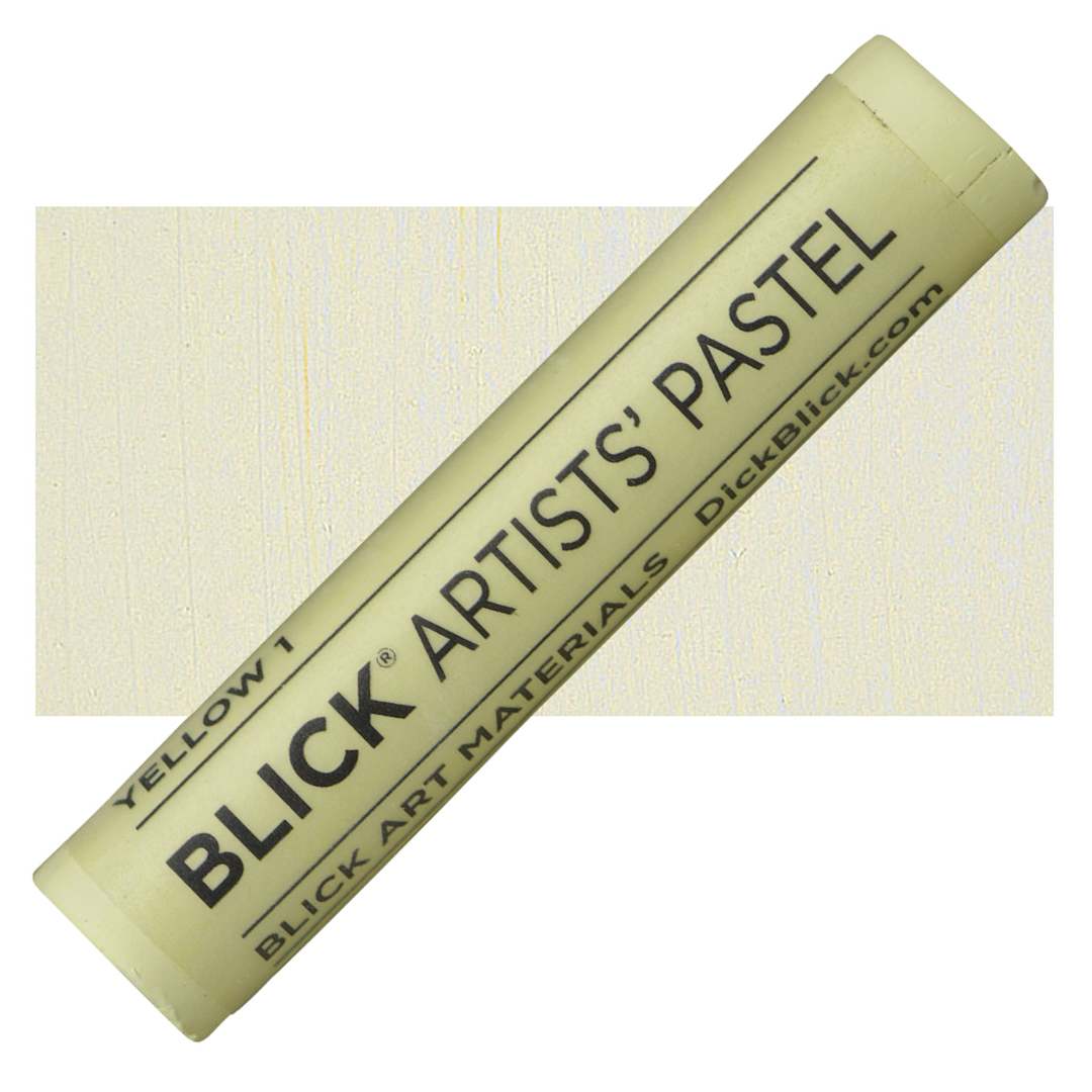 Open in modal - Blick Artists' Soft Pastel - Yellow 1 pastel and swatch
