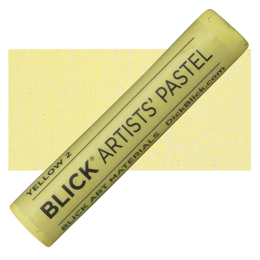 Open in modal - Blick Artists' Soft Pastel - Yellow 2 pastel and swatch