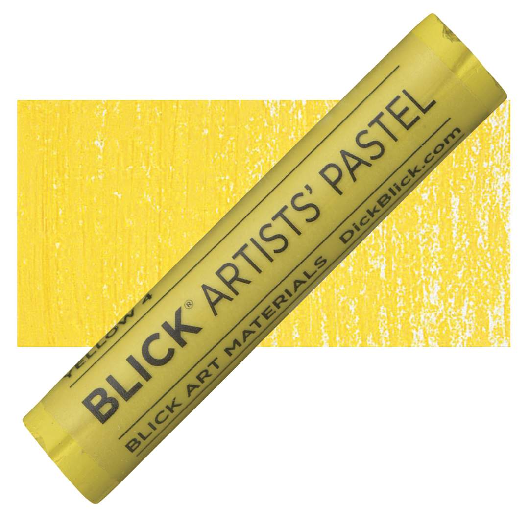 Open in modal - Blick Artists' Soft Pastel - Yellow 4 pastel and swatch