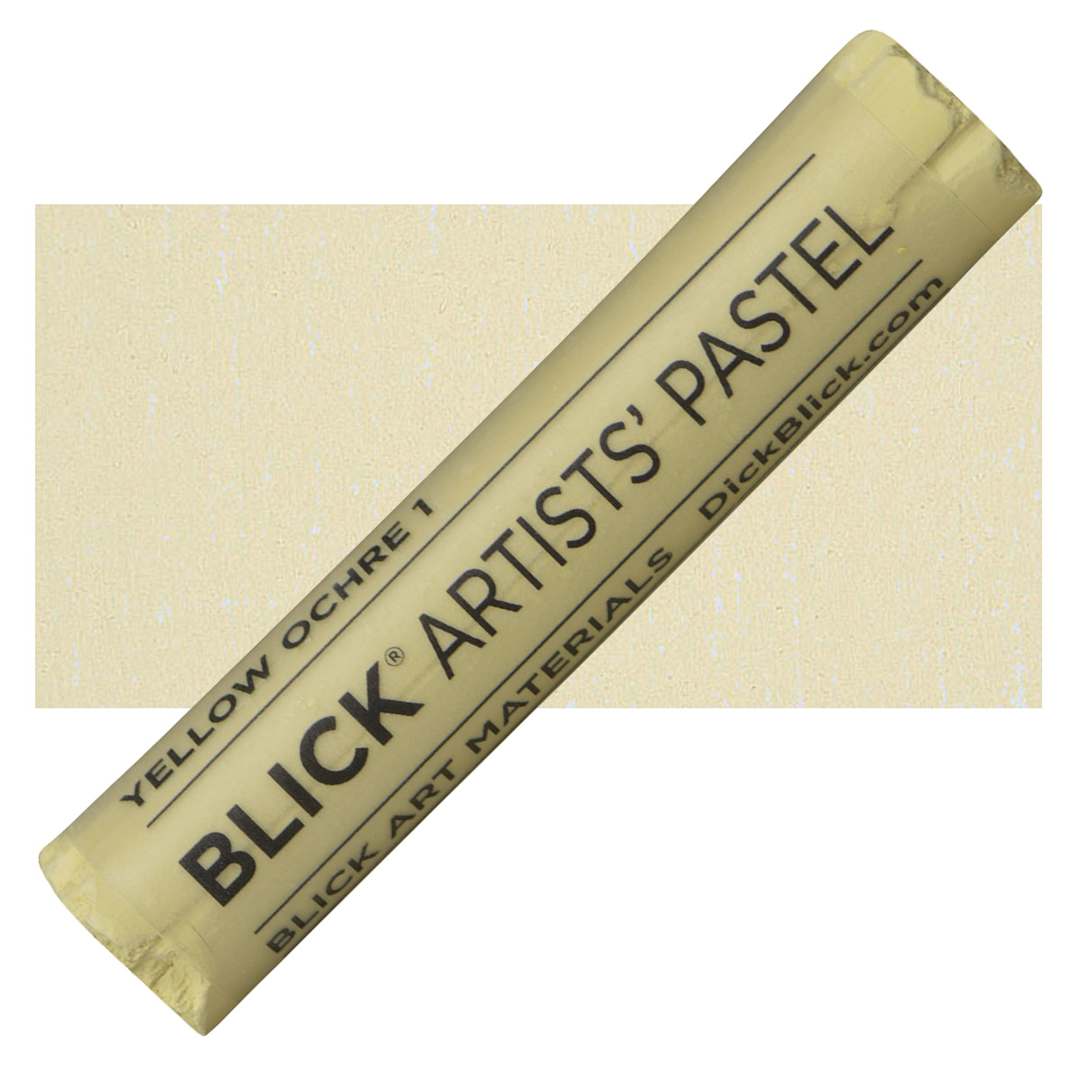 Open in modal - Blick Artists' Soft Pastel - Yellow Ochre 1 pastel and swatch