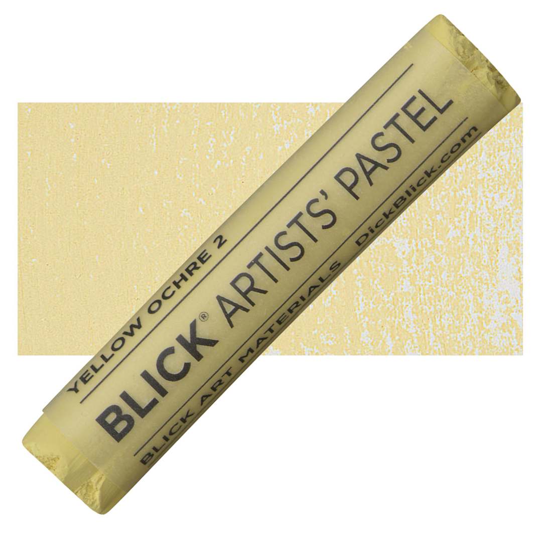 Open in modal - Blick Artists' Soft Pastel - Yellow Ochre 2 pastel and swatch