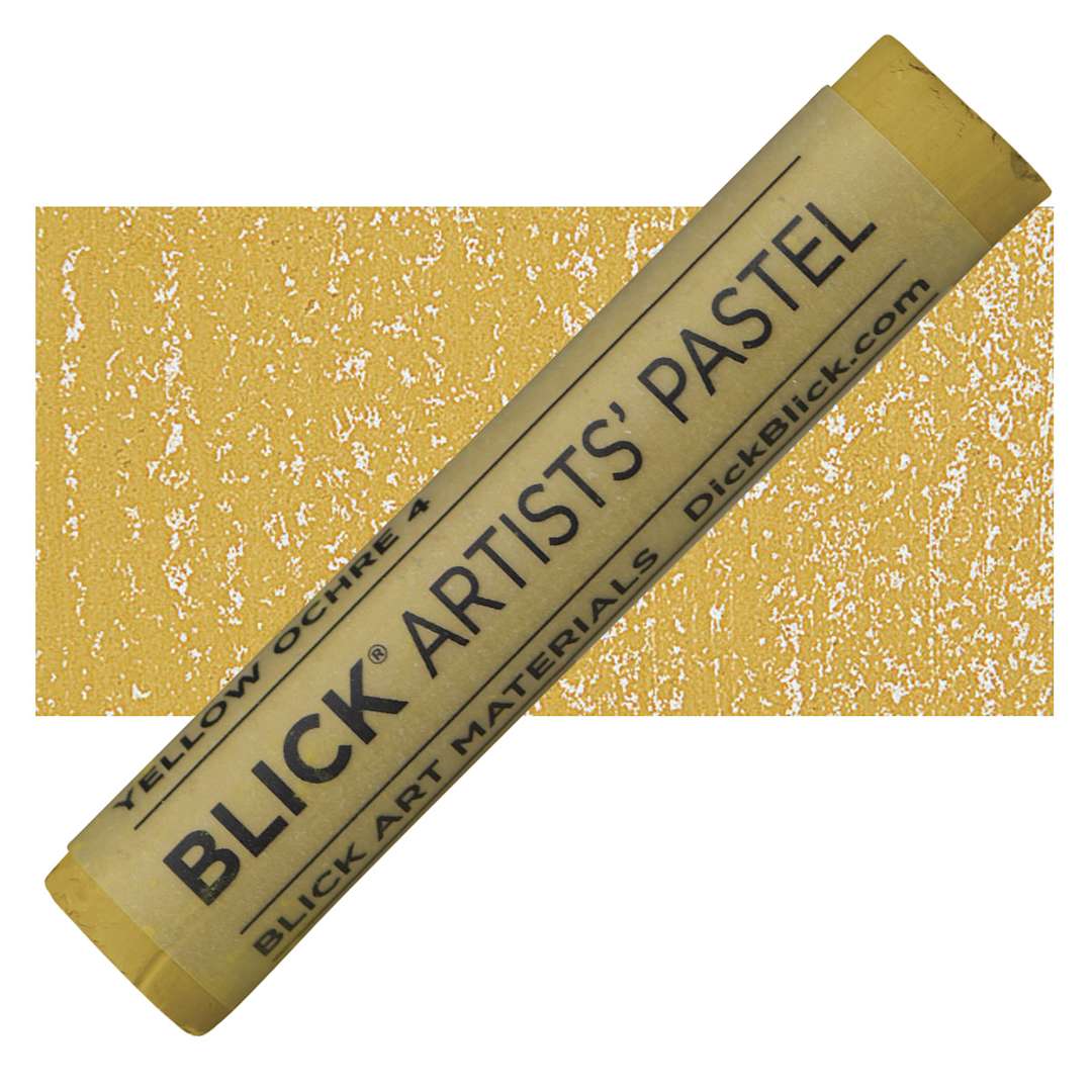 Open in modal - Blick Artists' Soft Pastel - Yellow Ochre 4 pastel and swatch