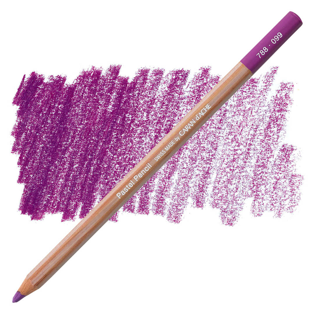 Open in modal - Caran d'Ache Pastel Pencil - Aubergine pencil and swatch