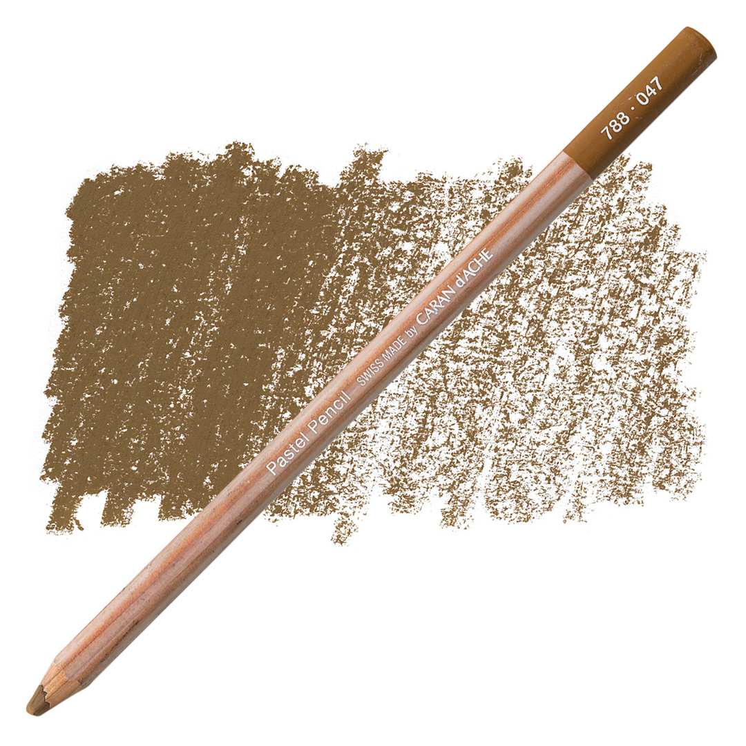 Open in modal - Caran d'Ache Pastel Pencil - Bistre pencil and swatch