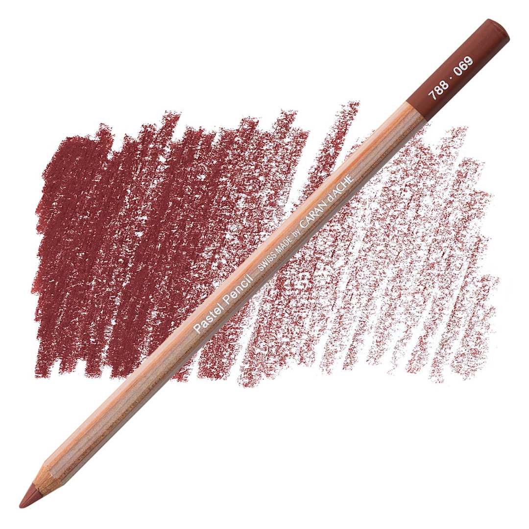 Open in modal - Caran d'Ache Pastel Pencil - Burnt Sienna pencil and swatch