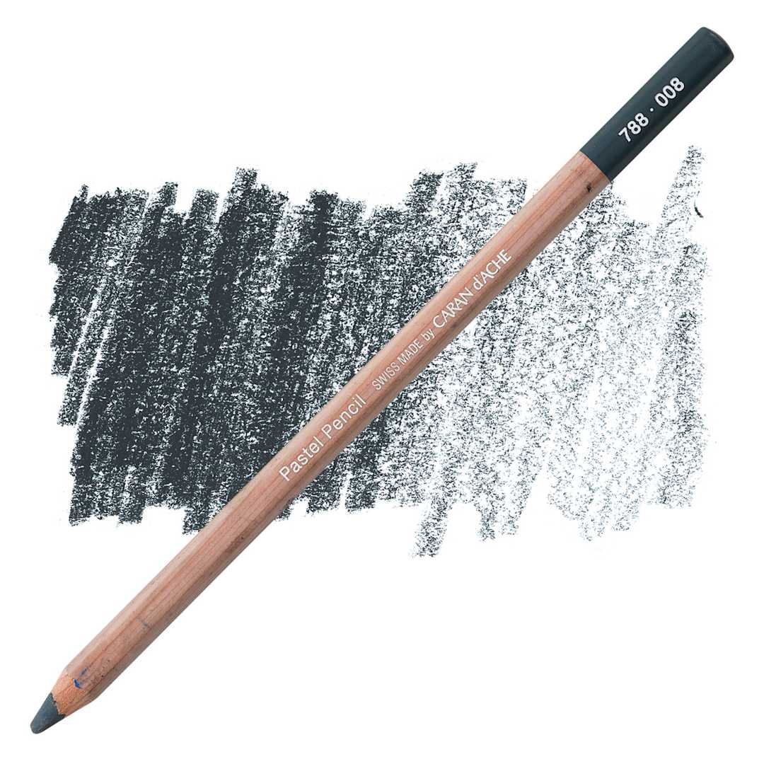 Open in modal - Caran d'Ache Pastel Pencil - Grayish Black pencil and swatch