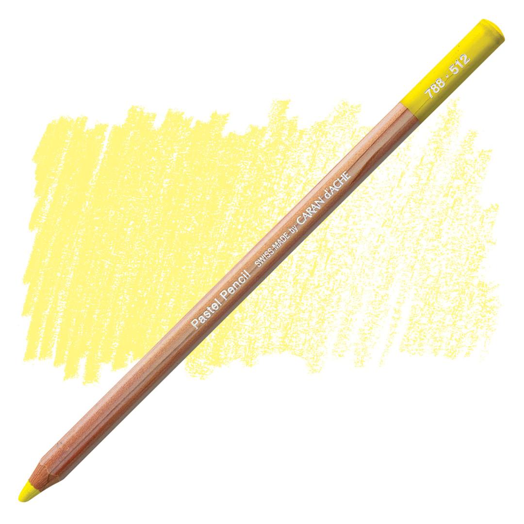 Open in modal - Caran d'Ache Pastel Pencil - Light Cadmium Yellow pencil and swatch