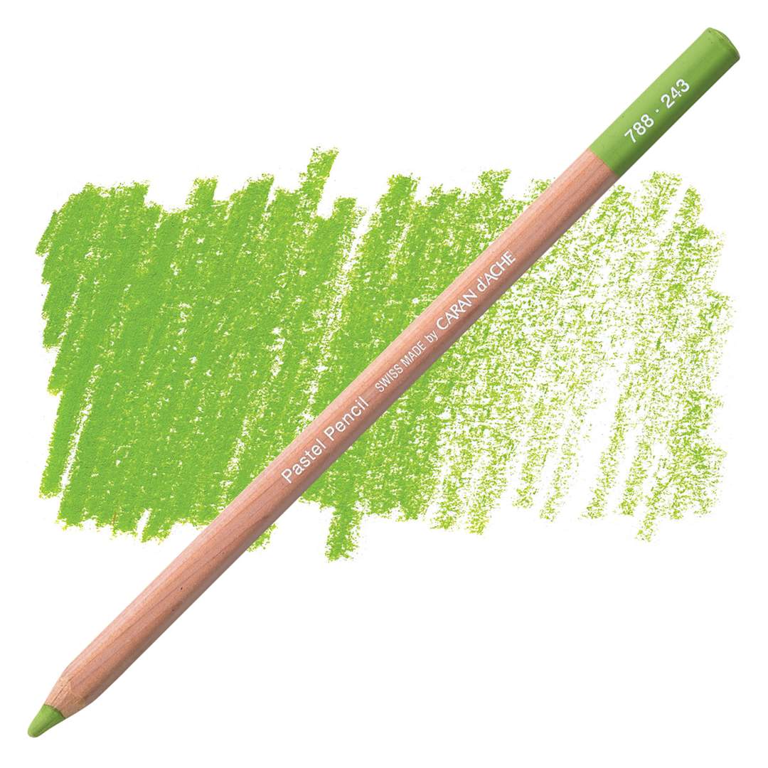 Open in modal - Caran d'Ache Pastel Pencil - Light Olive 20 pencil and swatch