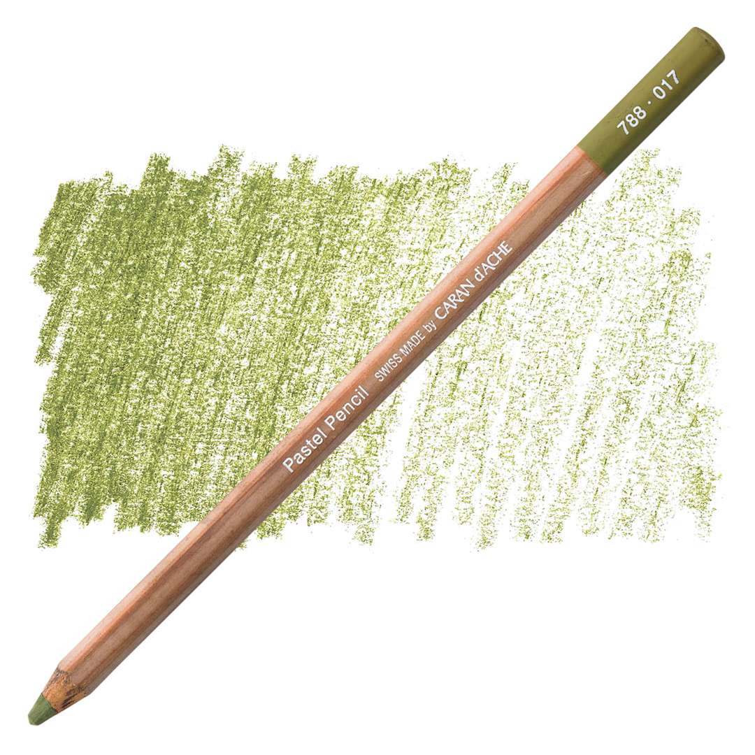 Open in modal - Caran d'Ache Pastel Pencil - Light Reseda pencil and swatch
