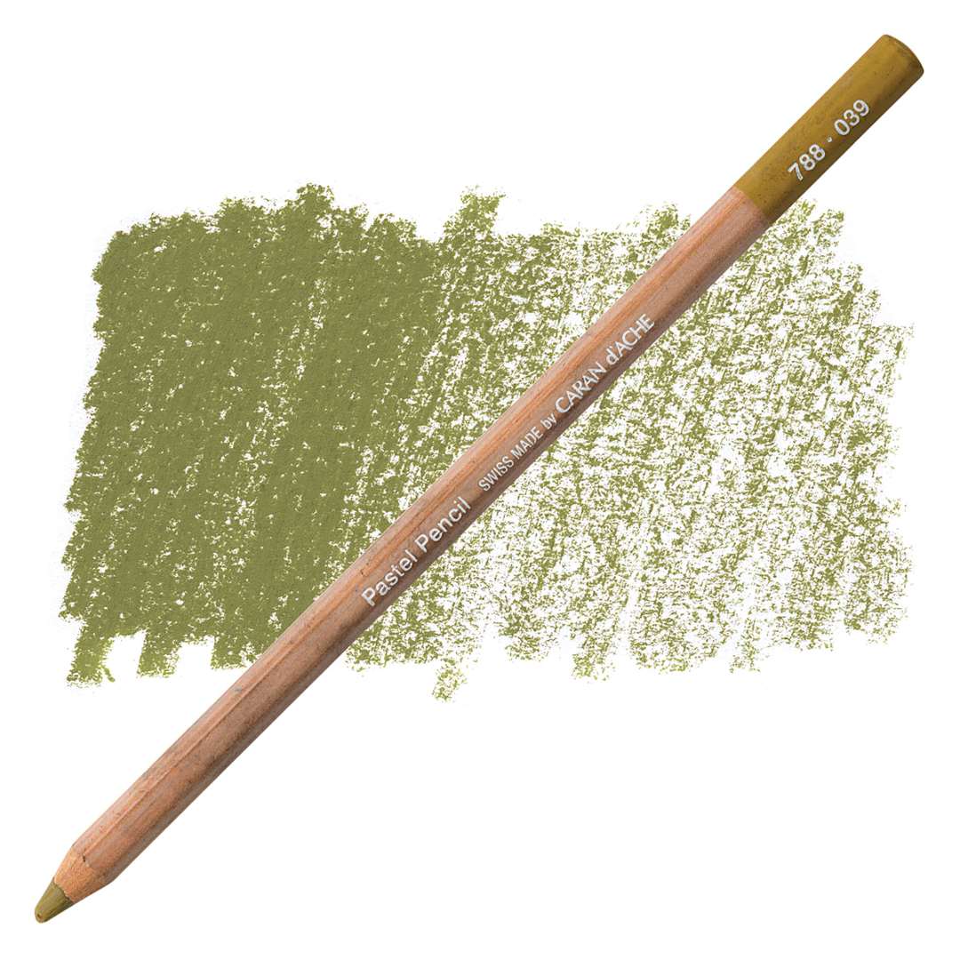 Open in modal - Caran d'Ache Pastel Pencil - Olive Brown pencil and swatch