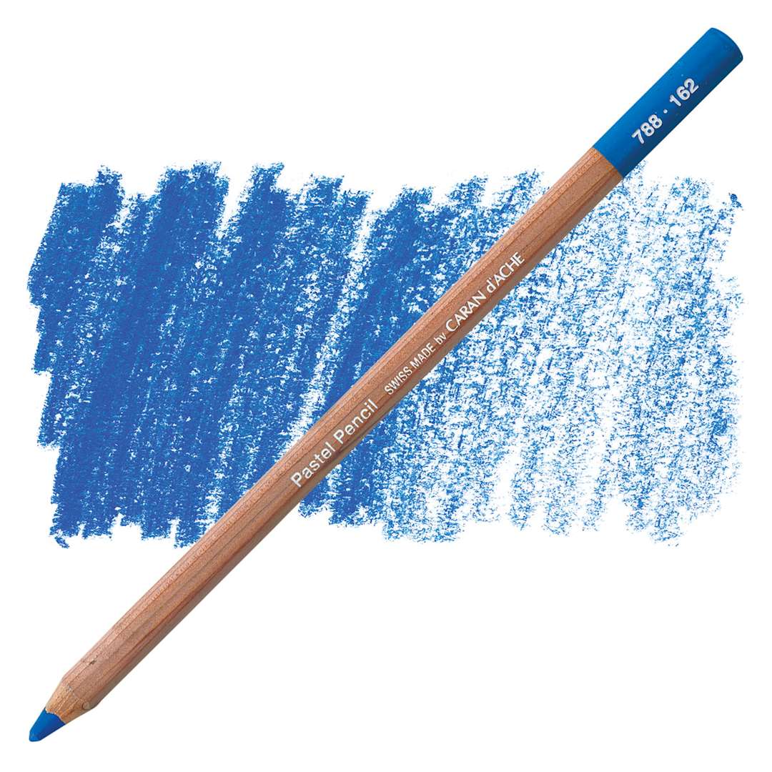 Open in modal - Caran d'Ache Pastel Pencil - Phthalo Blue pencil and swatch