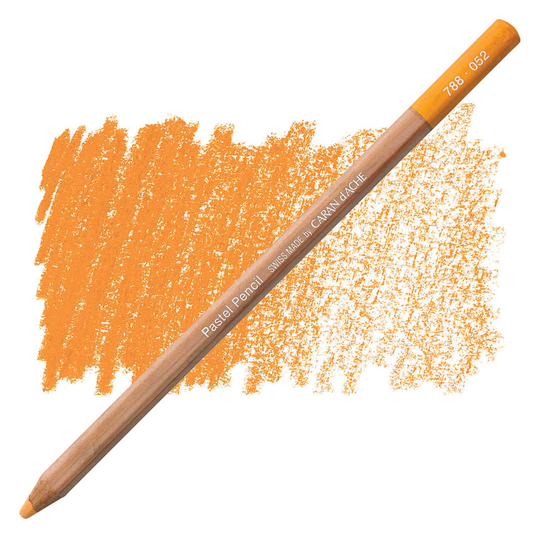Open in modal - Caran d'Ache Pastel Pencil - Saffron pencil and swatch