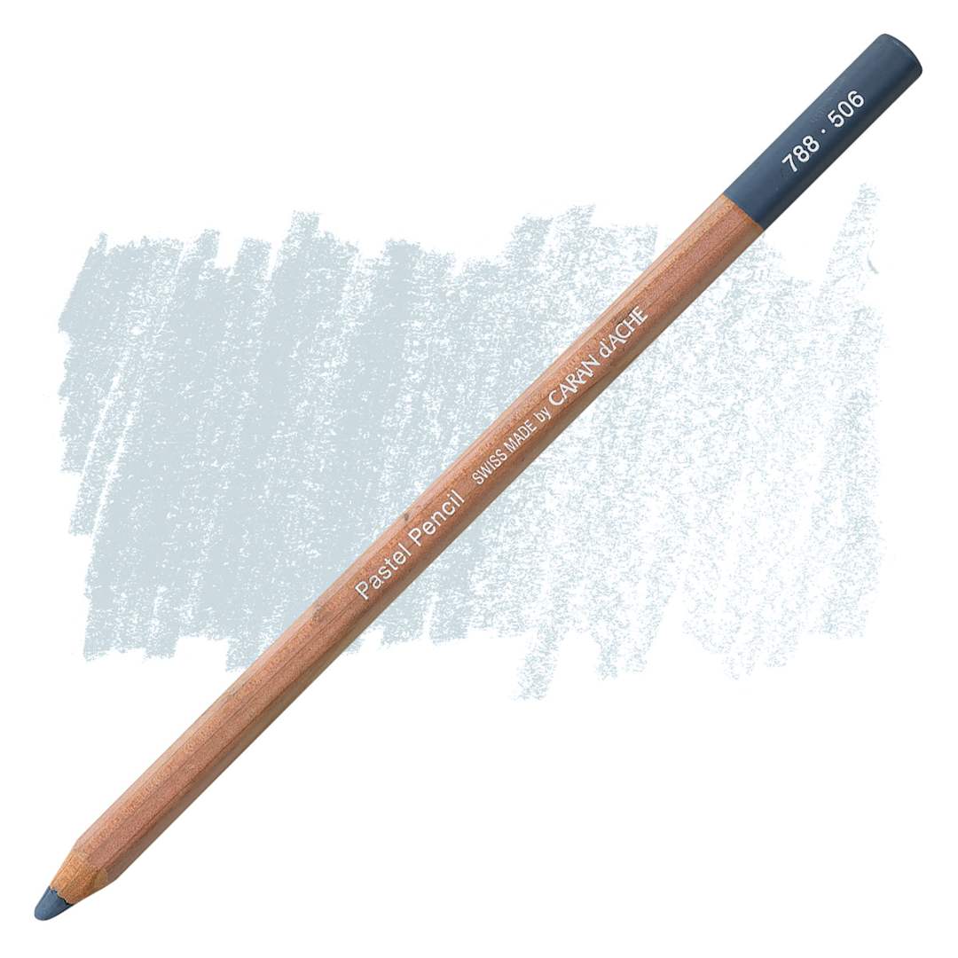 Open in modal - Caran d'Ache Pastel Pencil - Silver Gray pencil and swatch