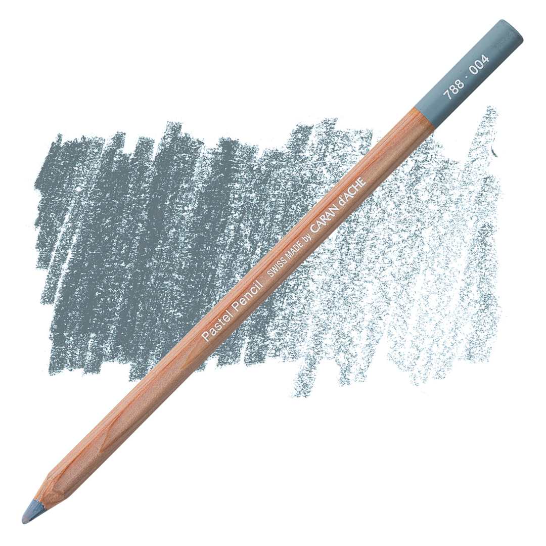 Open in modal - Caran d'Ache Pastel Pencil - Steel Gray pencil and swatch