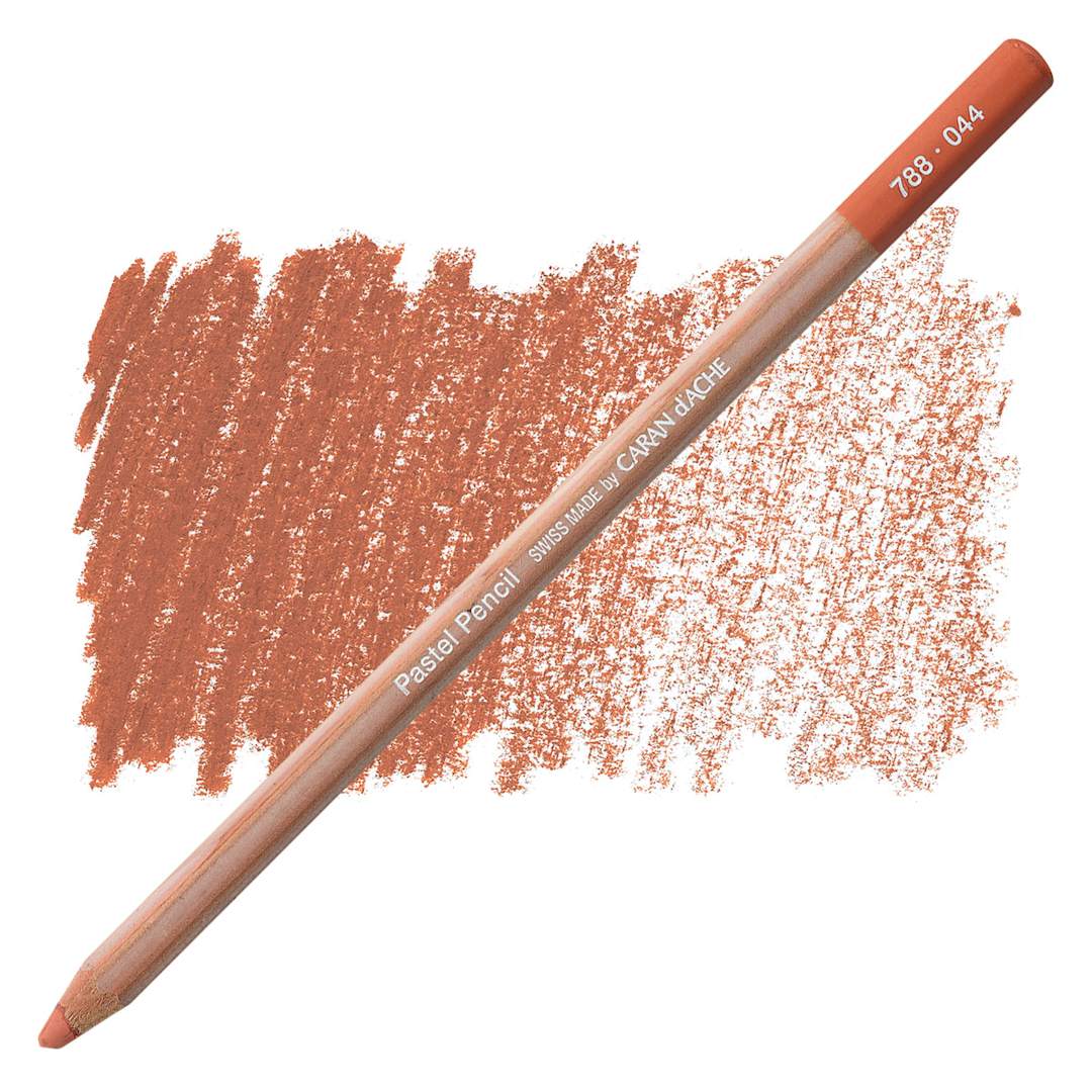 Open in modal - Caran d'Ache Pastel Pencil - Terracotta pencil and swatch