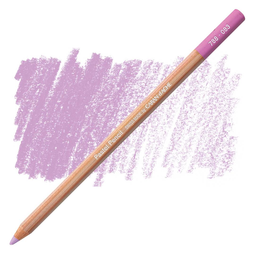 Open in modal - Caran d'Ache Pastel Pencil - Ultramarine Pink pencil and swatch