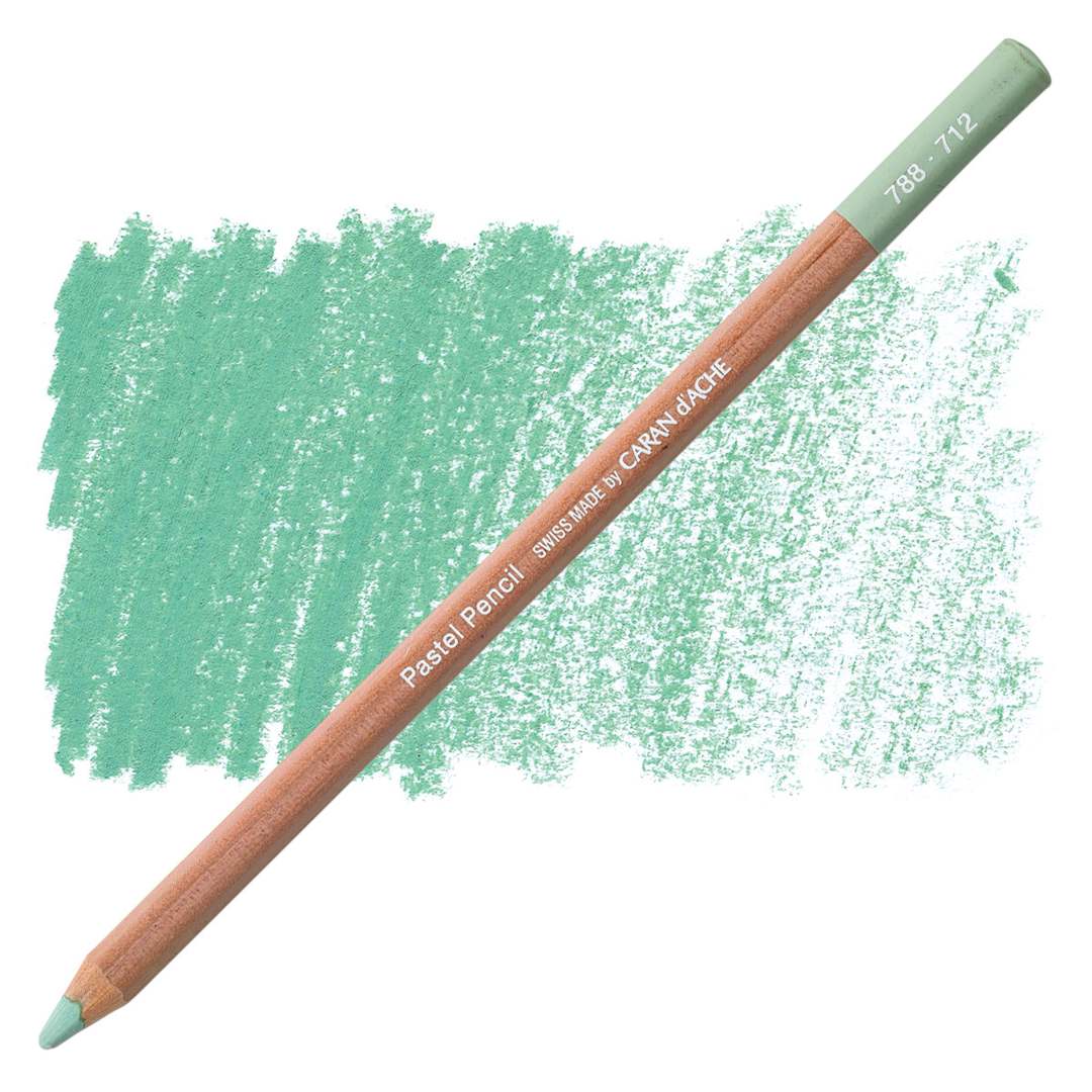 Open in modal - Caran d'Ache Pastel Pencil - Verdigris pencil and swatch