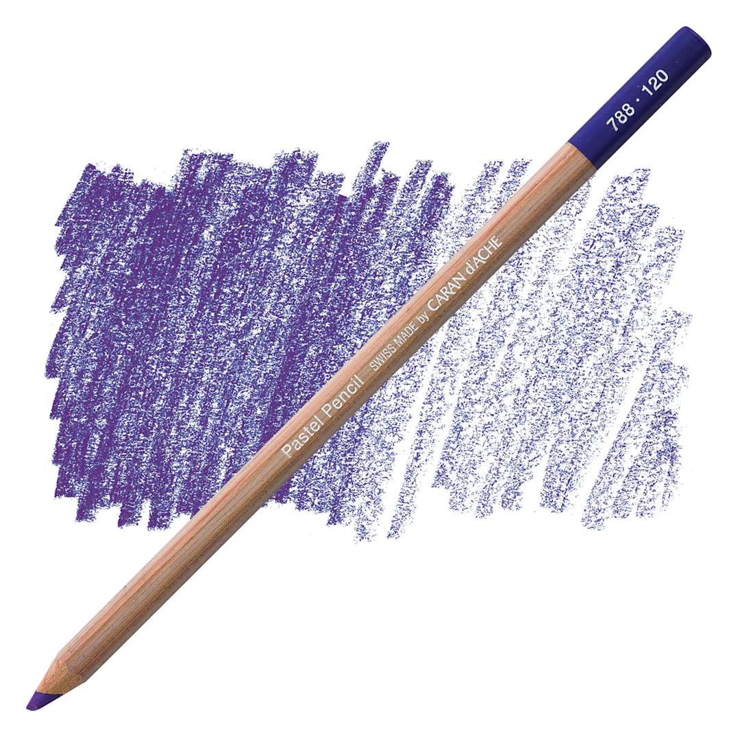 Open in modal - Caran d'Ache Pastel Pencil - Violet pencil and swatch