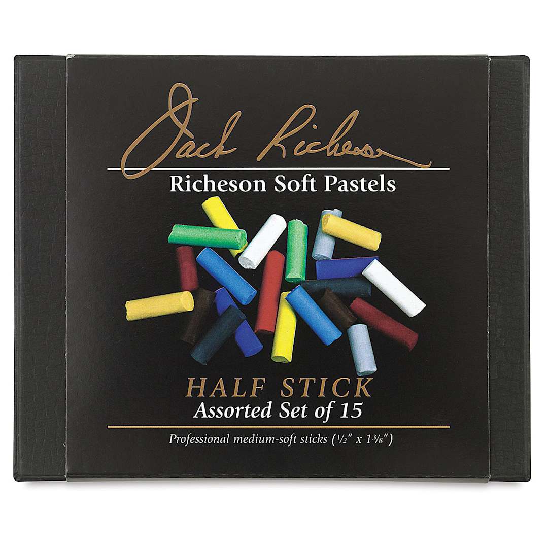 Open in modal - Half-Size Medium-Soft Pastel Sticks - Top view of package of Set of 15