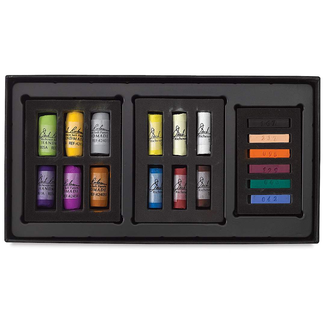 Open in modal - Richeson Half-Stick Pastel Sampler Set - Components shown in open package
