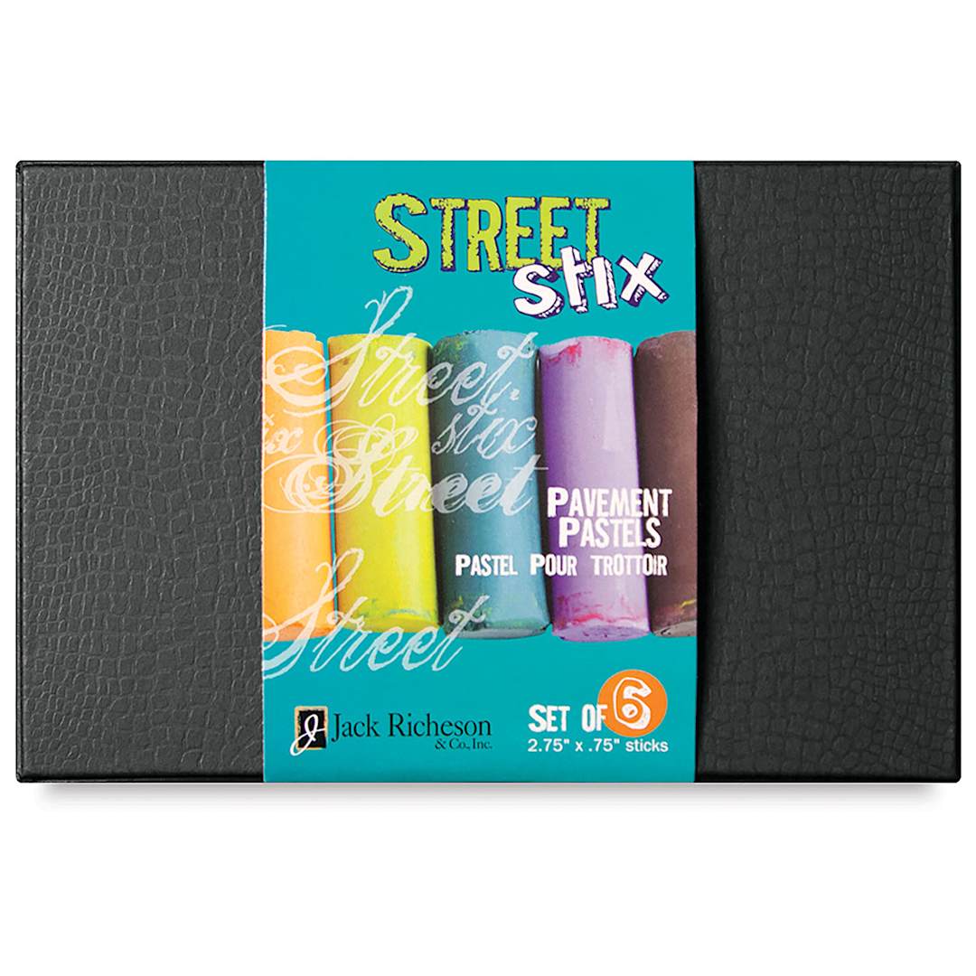 Open in modal - Richeson Street Stix Pavement Pastels Set - Front view of cover of 6 pc Set
