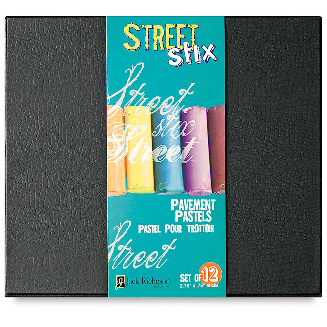 Open in modal - Richeson Street Stix Pavement Pastels Set - Front view of cover of 12 pc Set
