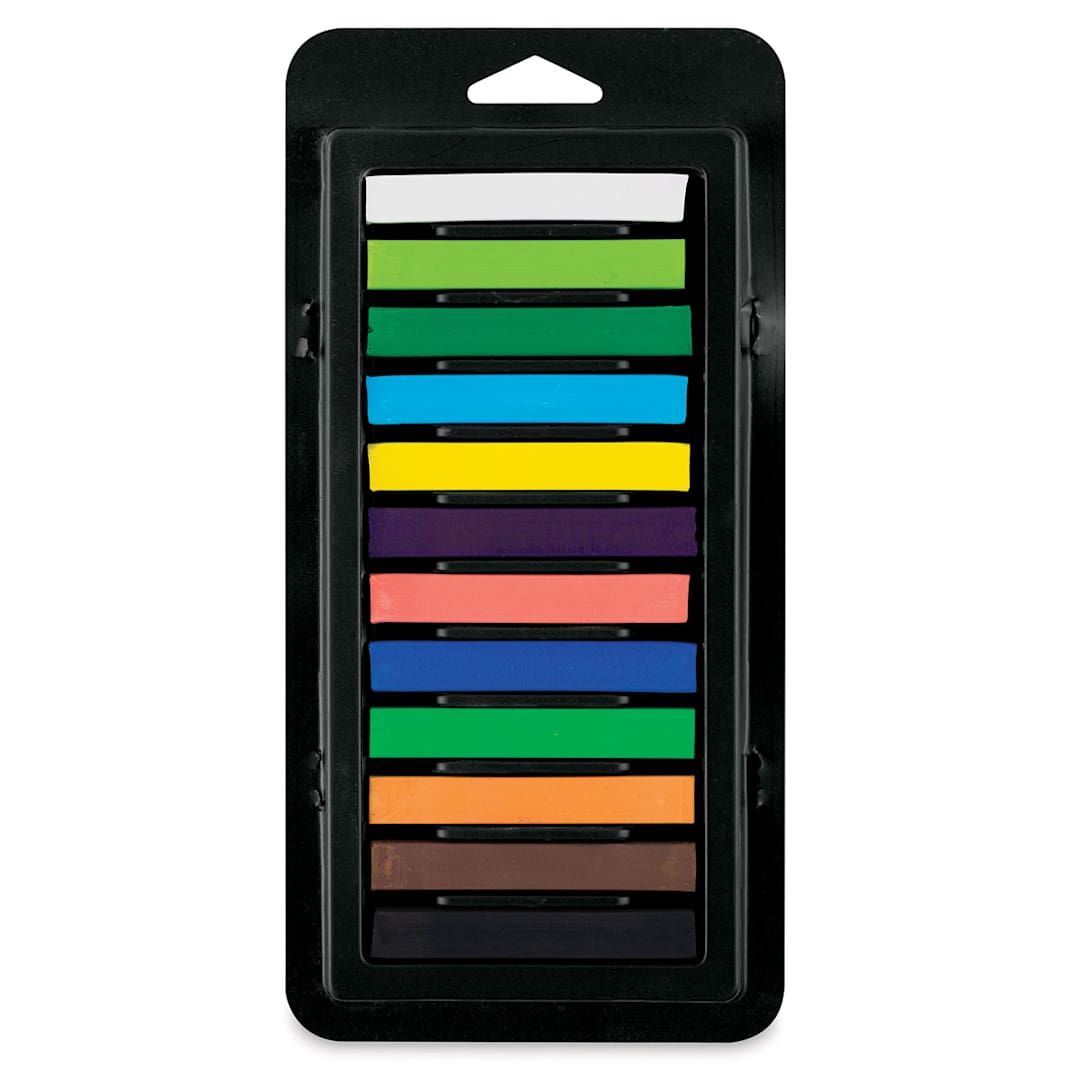 Open in modal - Jackson Artist Soft Pastels - Landscape Colors, Set of 12, shown in storage tray