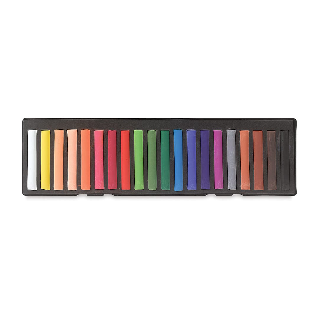 Open in modal - Conté à Paris Soft Pastel Set - Set of 20 Assorted colors shown in open tray