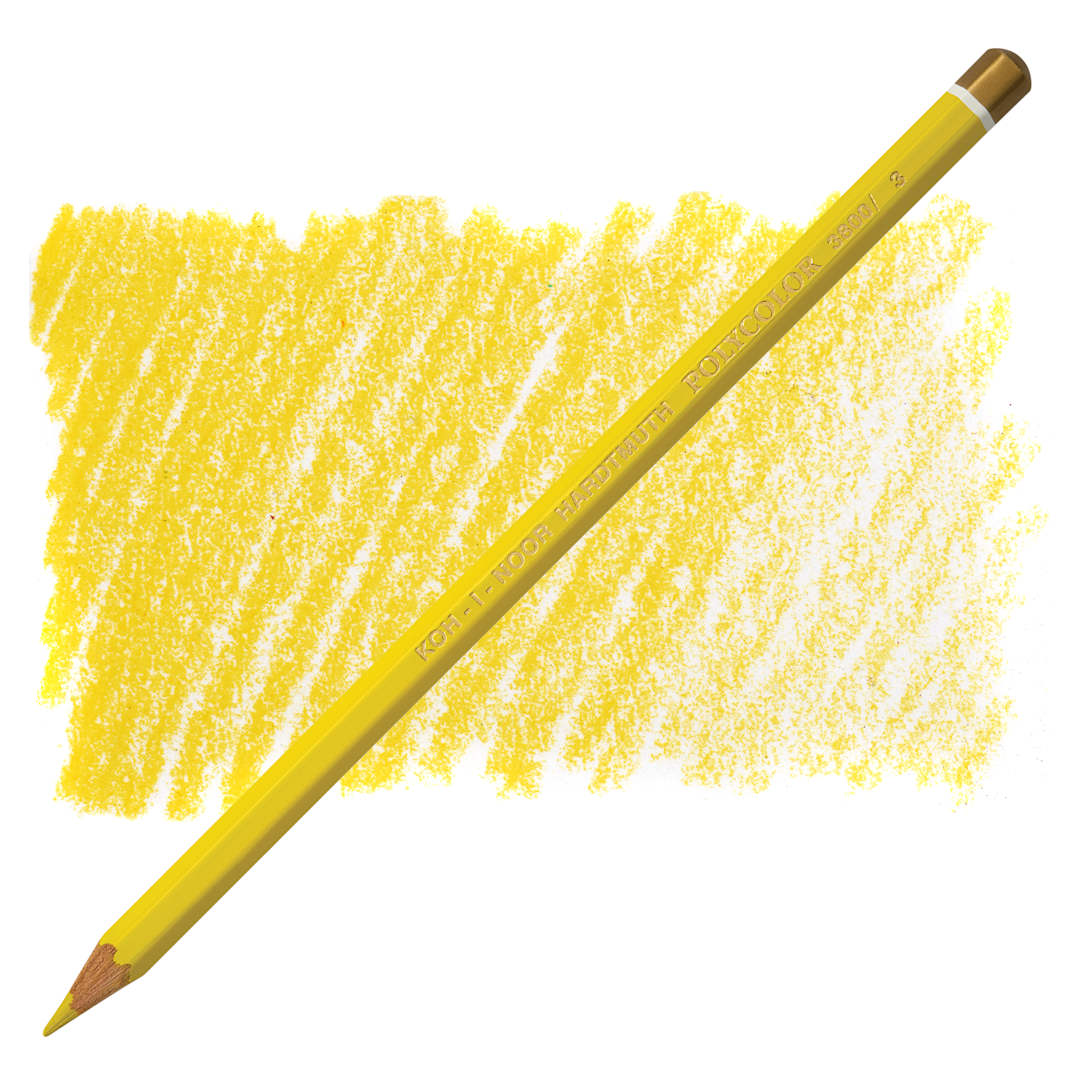 Open in modal - Koh-I-Noor Polycolor Dry Color Drawing Pencil - Yellow 3, swatch and pencil