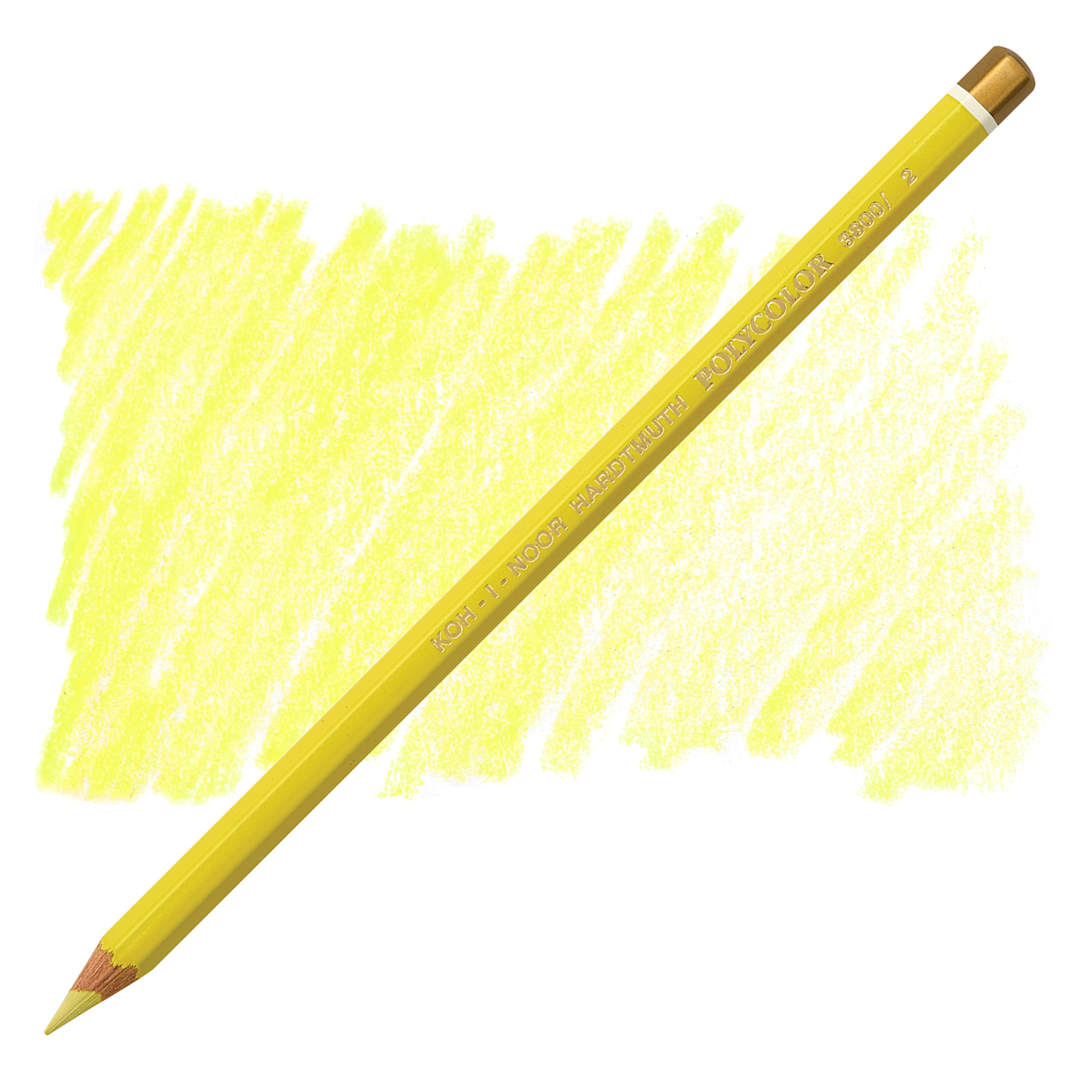 Open in modal - Koh-I-Noor Polycolor Dry Color Drawing Pencil - Light Yellow 2, swatch and pencil