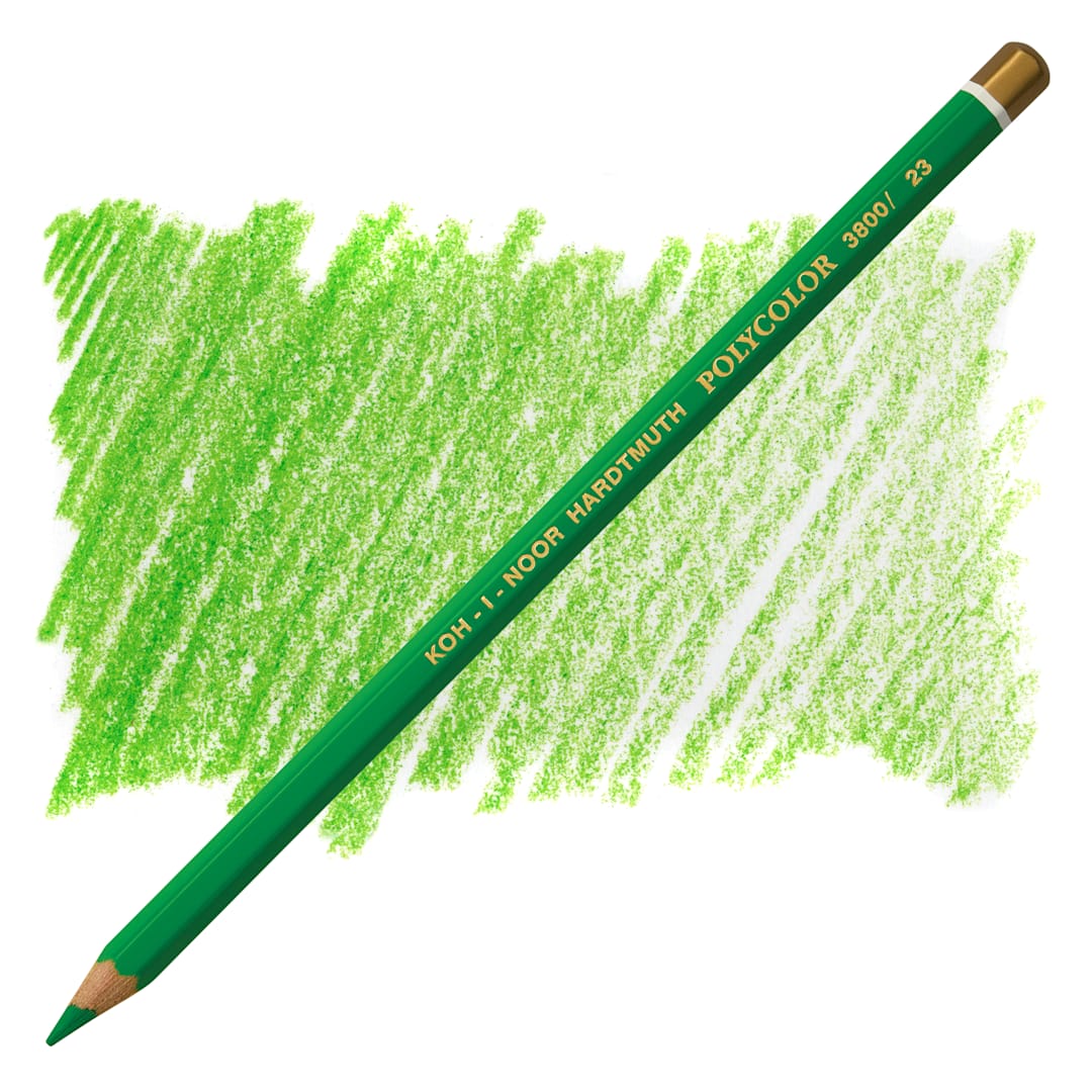 Open in modal - 87C75BKoh-I-Noor Polycolor Dry Color Drawing Pencil - May Green 23, swatch and pencil