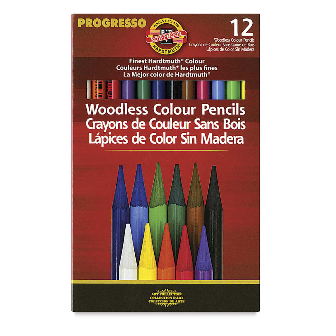 Open in modal - Koh-I-Noor Progresso Woodless Colored Pencil - Set of 12 (Outside of Packaging)