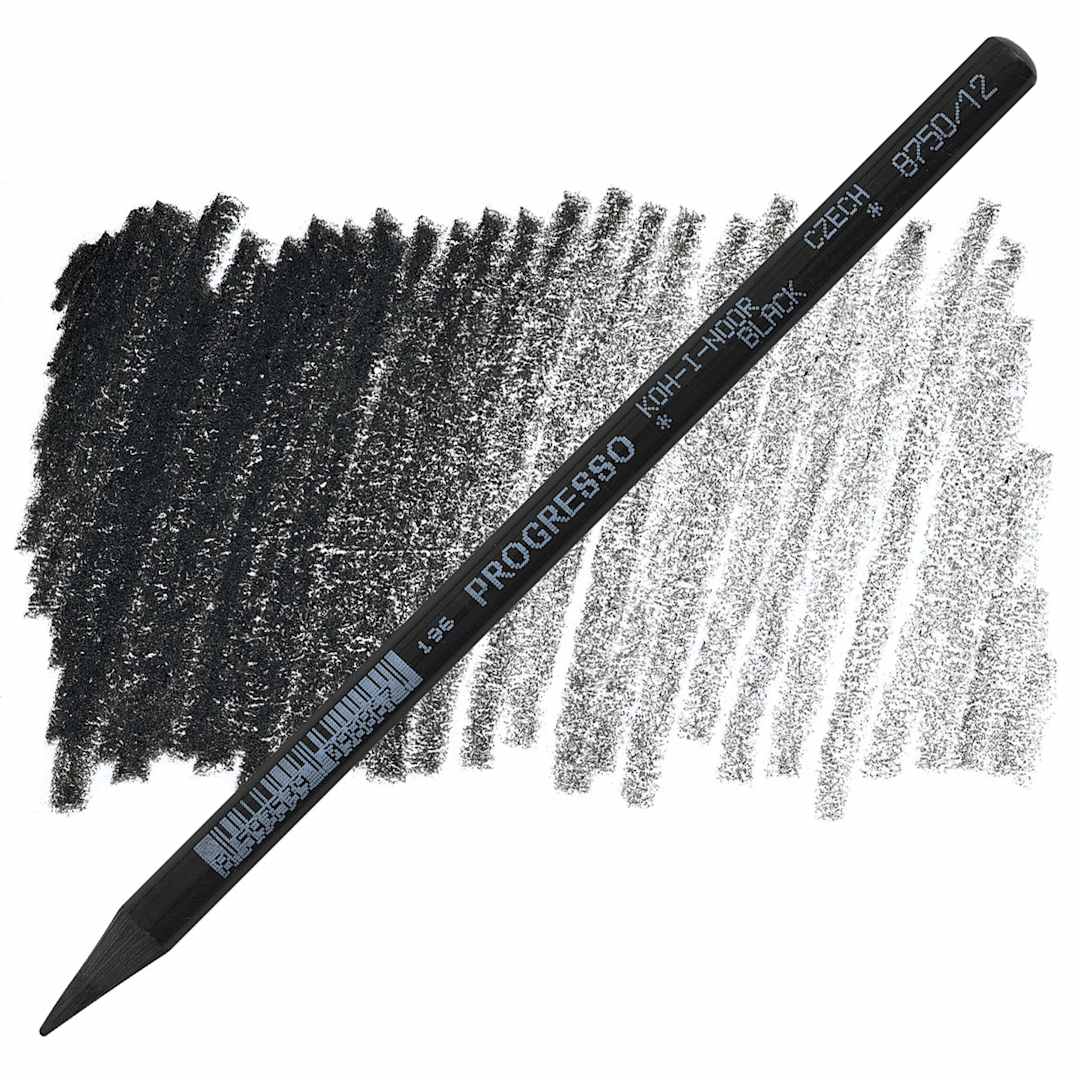 Open in modal - Koh-I-Noor Woodless Colored Pencil - Black pencil and swatch