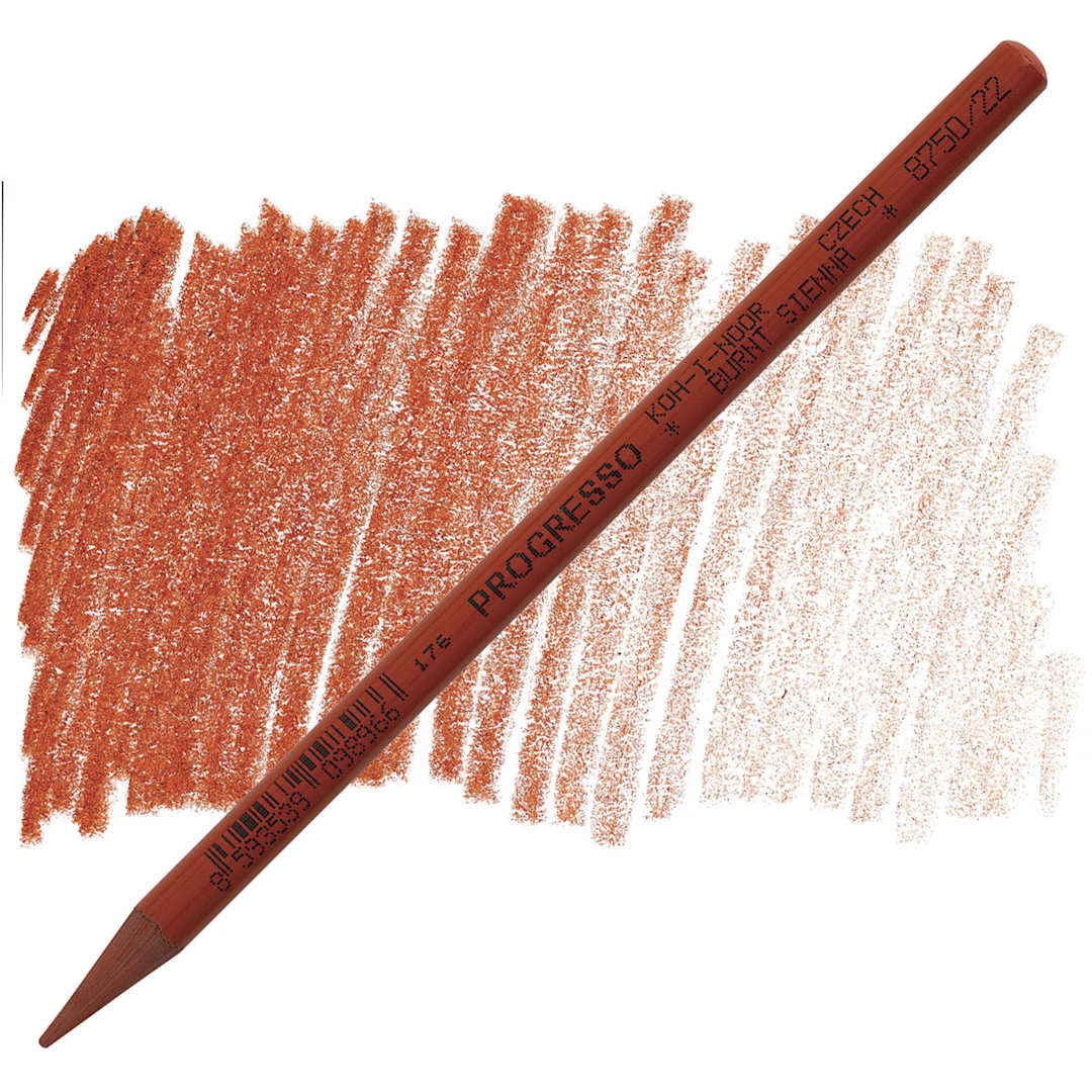 Open in modal - Koh-I-Noor Woodless Colored Pencil - Burnt Sienna pencil and swatch