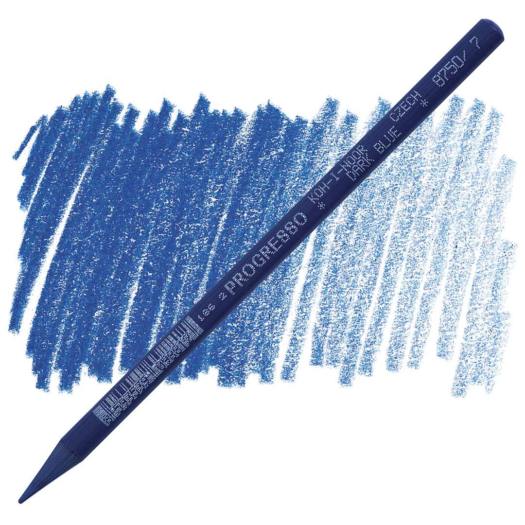 Open in modal - Koh-I-Noor Woodless Colored Pencil - Dark Blue pencil and swatch