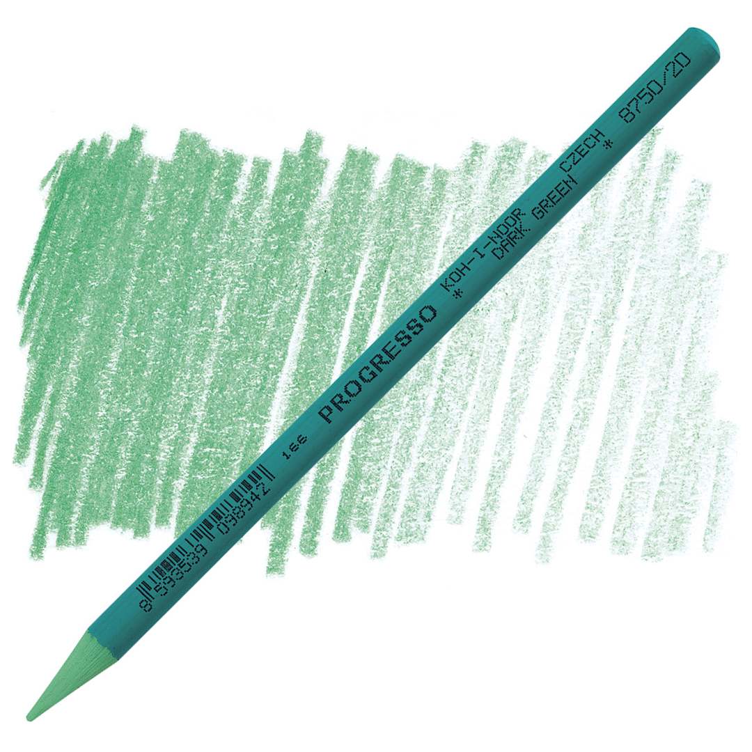Open in modal - Koh-I-Noor Woodless Colored Pencil - Dark Green pencil and swatch