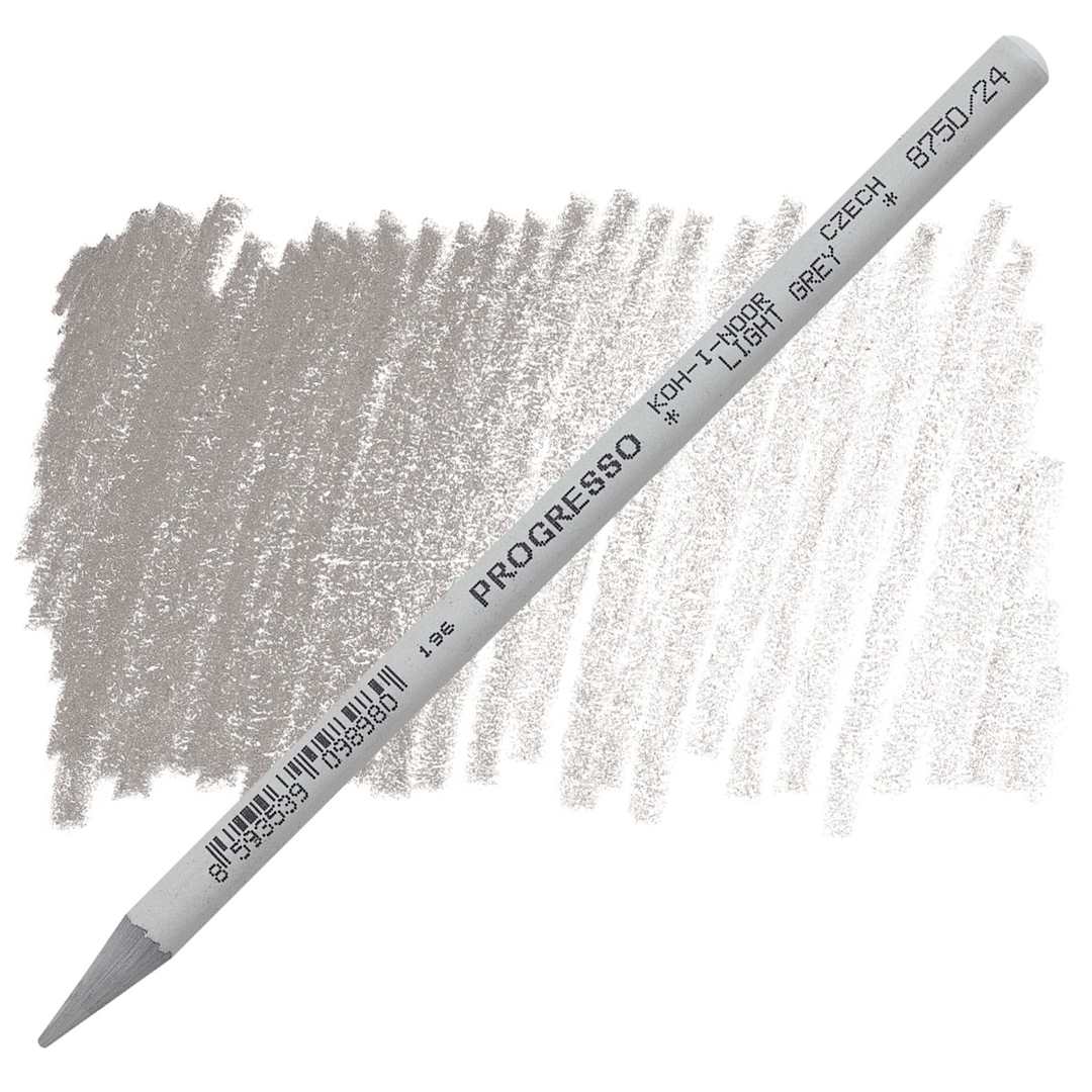 Open in modal - Koh-I-Noor Woodless Colored Pencil - Light Gray pencil and swatch