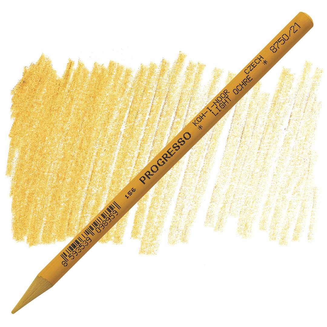 Open in modal - Koh-I-Noor Woodless Colored Pencil - Light Ochre pencil and swatch