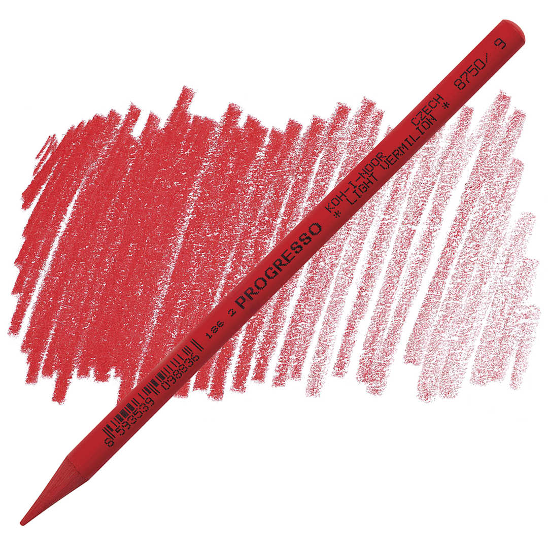 Open in modal - Koh-I-Noor Woodless Colored Pencil - Light Vermilion pencil and swatch