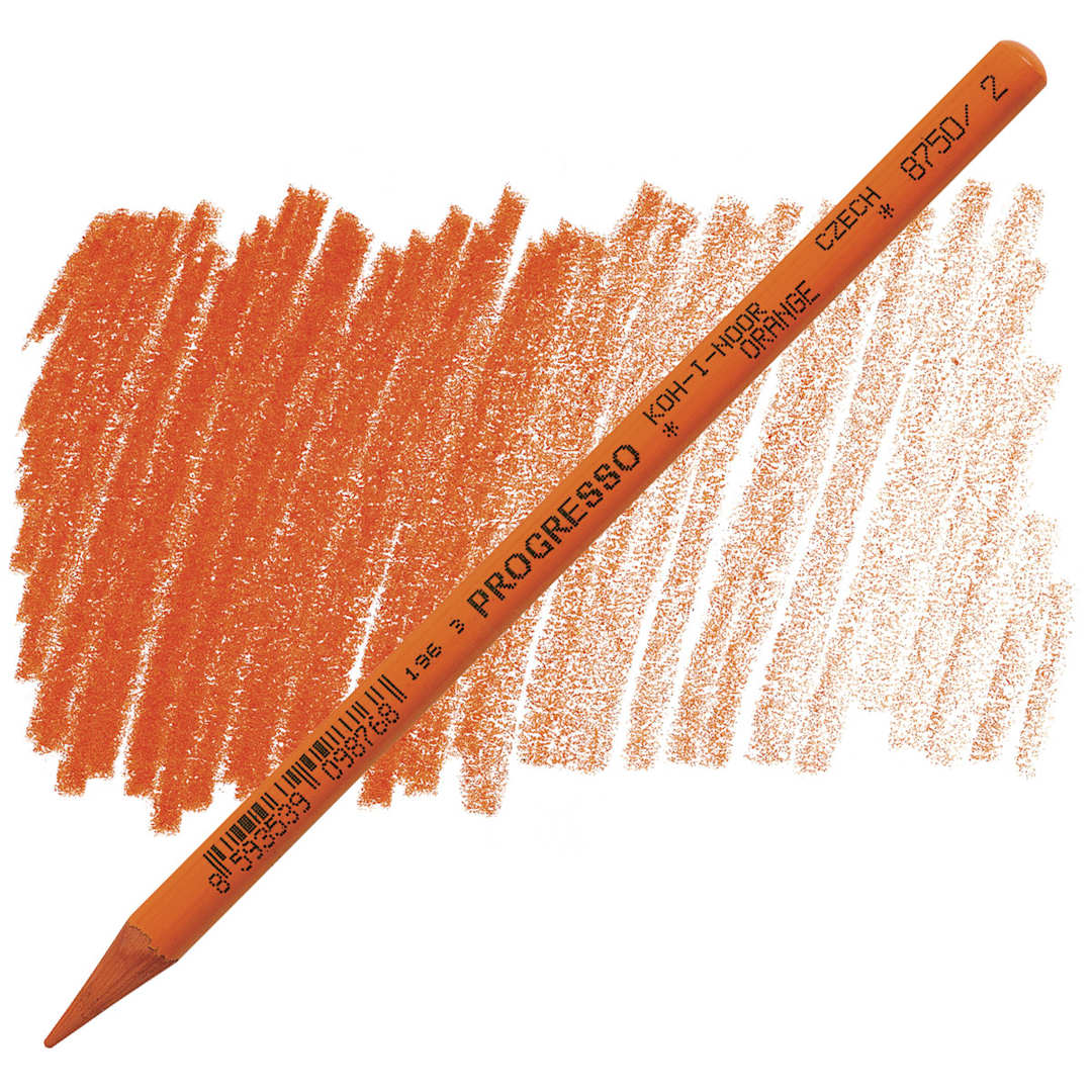 Open in modal - Koh-I-Noor Woodless Colored Pencil - Orange pencil and swatch
