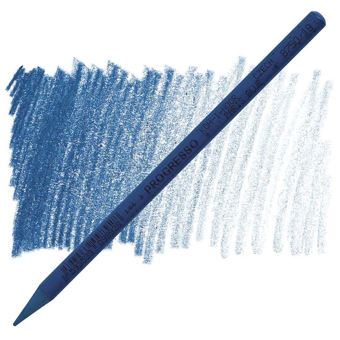 Open in modal - Koh-I-Noor Woodless Colored Pencil - Paris Blue pencil and swatch