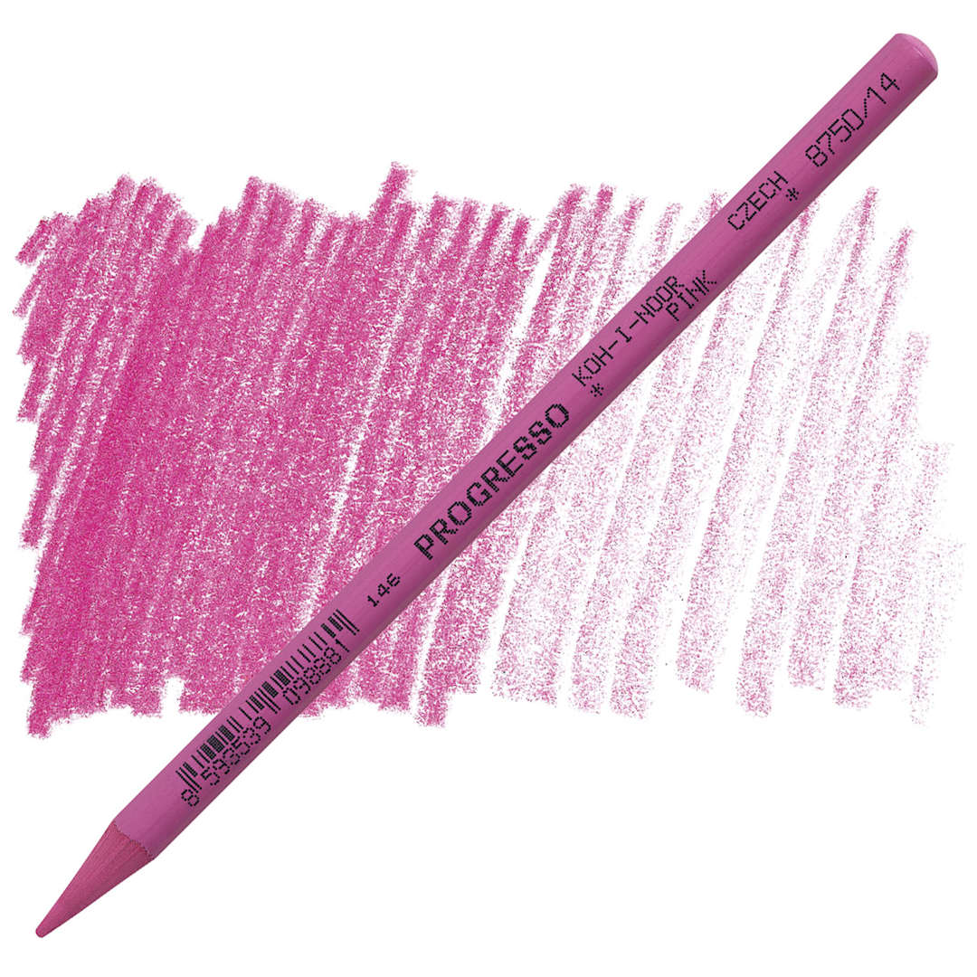 Open in modal - Koh-I-Noor Woodless Colored Pencil - Pink pencil and swatch